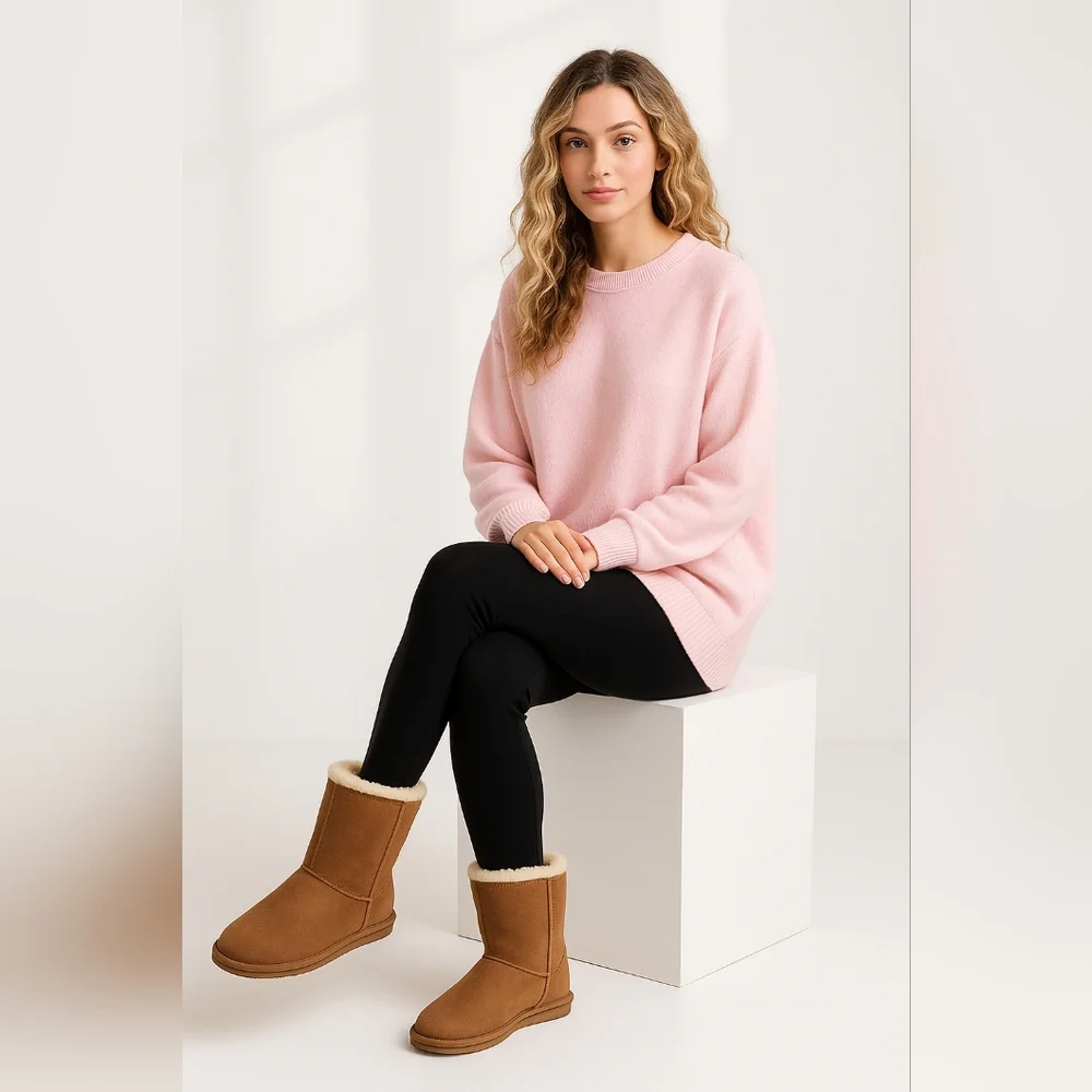 Forever Tan Faux Suede Fur Lined Winter Boots
